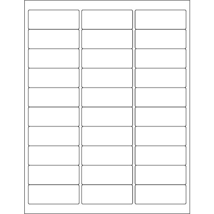 2 <span class='fraction'>5/8</span> x 1" White Rectangle Laser Labels