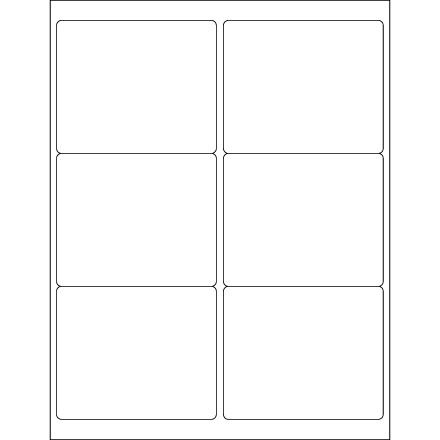 4 x 3 <span class='fraction'>1/3</span>" White Removable Rectangle Laser Labels