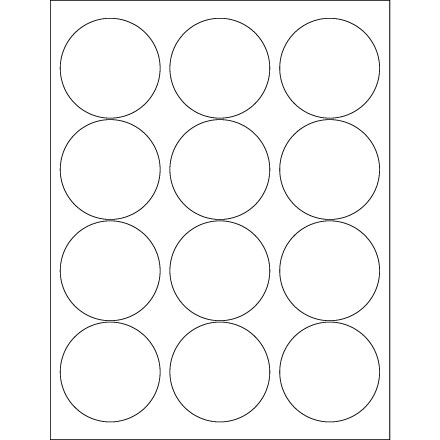 2 <span class='fraction'>1/2</span>" Glossy White Circle Laser Labels