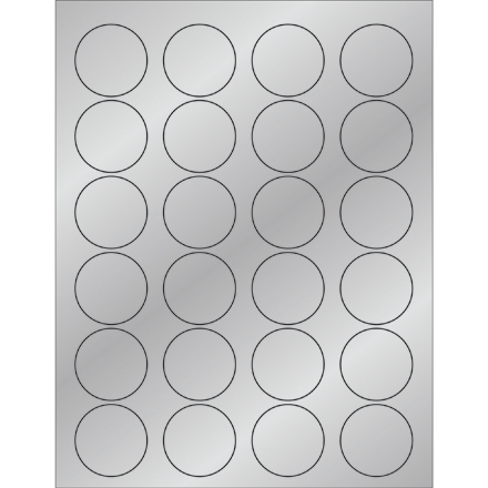 1 <span class='fraction'>5/8</span>" Silver Foil Circle Laser Labels