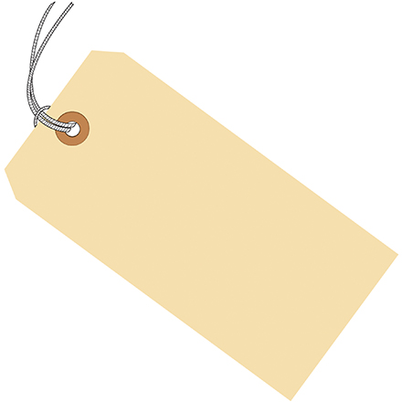 7 <span class='fraction'>1/2</span> x 3 <span class='fraction'>3/4</span>" 15 Pt. Jumbo Manila Shipping Tags - Pre-Strung