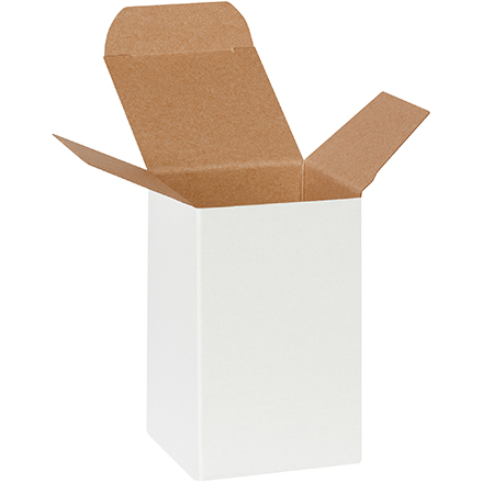 2 <span class='fraction'>1/2</span> x 2 <span class='fraction'>1/2</span> x 4" White Reverse Tuck Folding Cartons