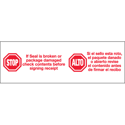 2" x 110 yds. - "Stop / Alto" Tape Logic<span class='rtm'>®</span> Messaged Carton Sealing Tape